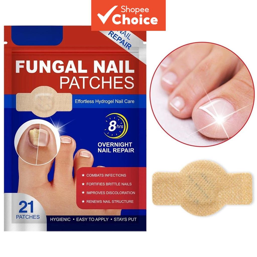 Remendos para Unhas 21 PCS Tratamento de Unhas Força Extra 8 Horas Durante a Noite Rápido e Eficaz Cuidado e Reparação