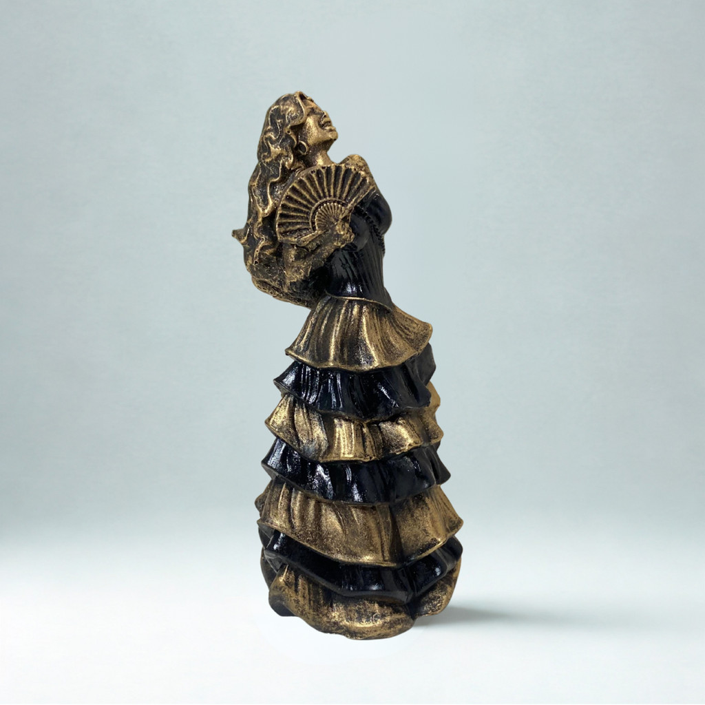 Escultura Dama Da Noite Sedução Vintage Resina 10 cm