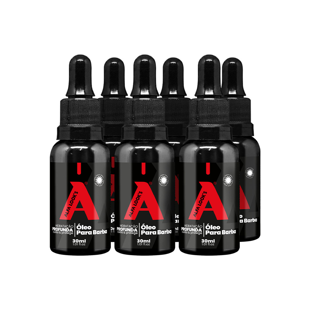 ÓLEO PARA BARBA  30ML ALFA LOOK'S - 6 UNIDADES - ÓLEO DE BARBA REVENDA