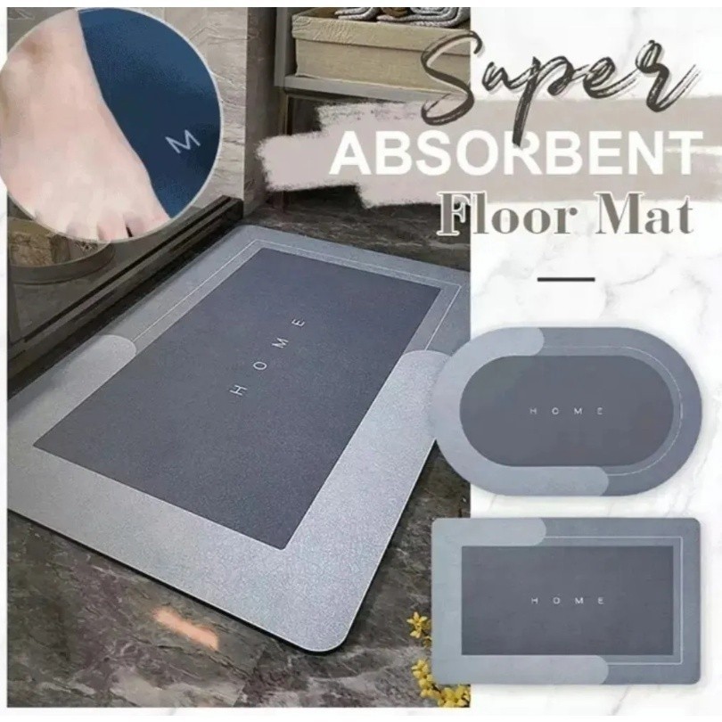 Tapete Absorvente de Secagem Rapida Atiderrapante de Banheiro/Porta de Entrada