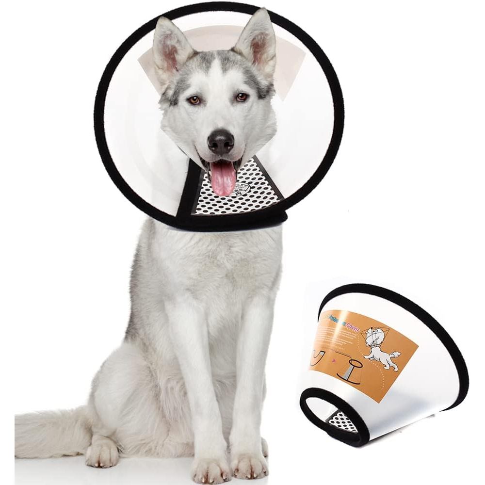 Coleiras e cones de recuperação de plástico para cães e gatos ajustável cone de pescoço cirúrgico