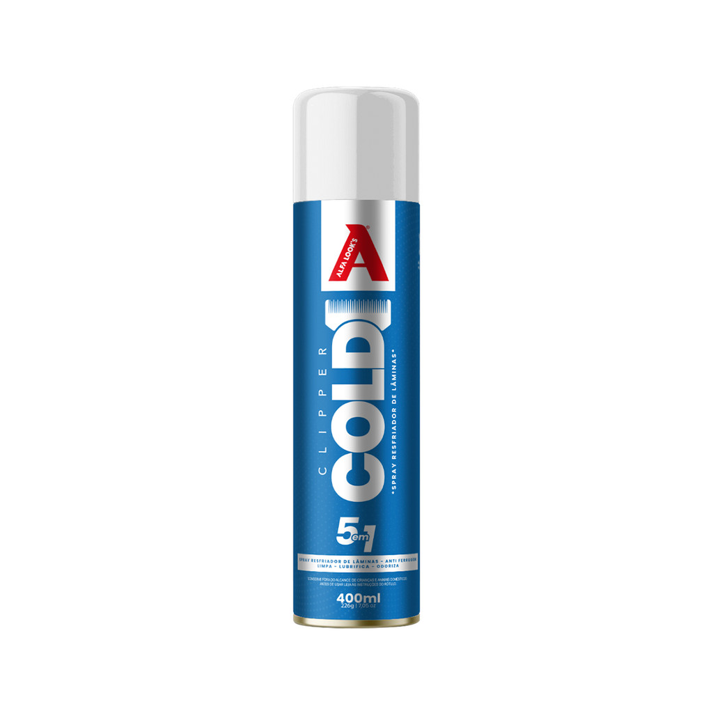 RESFRIADOR DE LÂMINAS DE MÁQUINAS PORFISSIONAIS CLIPPER COLD 400ML ALFA LOOK'S 5EM1