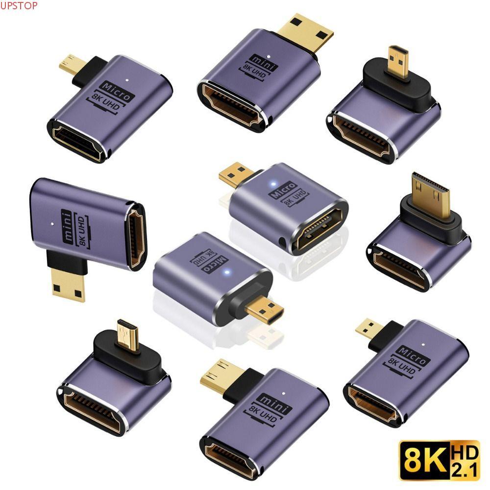 UPSTOP Mini/Micro HD Para HDMI 90 Graus Macho Fêmea 2.1 8K 60HZ