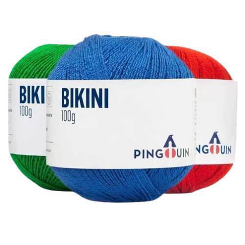 Linha Bikini Pingouin 100g 430m | Fio com Elastano p/ Crochê, Moda Praia, Biquínis e Maiôs | Alta Fixação e Elasticidade