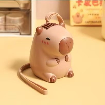 Mini Ventilador Capivara USB Carregável – Portátil e Fofinho, Ideal para Mesa