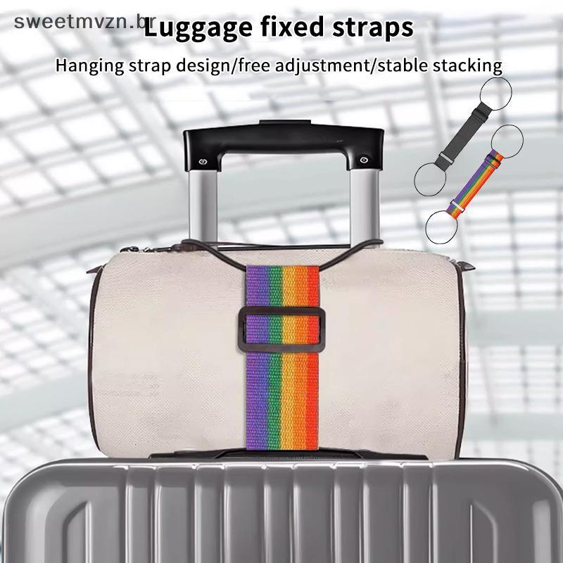 sweetmvzn Correias De Conector De Bagagem Ajustáveis Fortes Multiuso , 2026 Novas Malas Arco-Íris Alças De Viagem À Prov