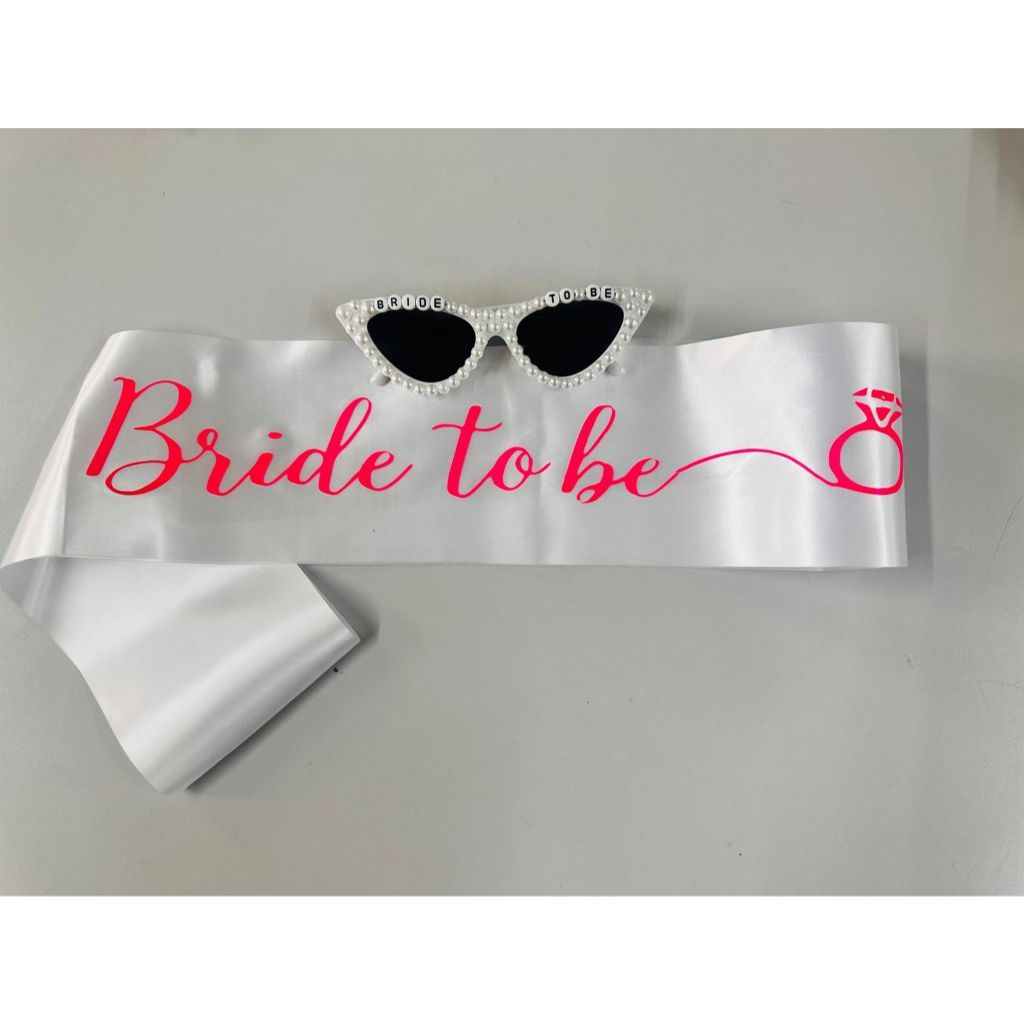 Faixa + Óculos bride To Be Despedida de Solteiro Noiva Bride Cha Lingerie