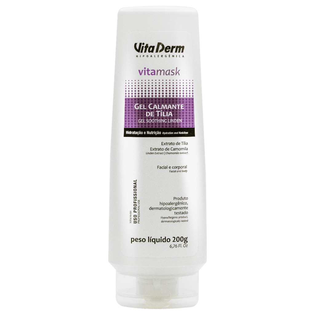 Gel Calmante de Tília Vitaderm 200g • Pós-Sol e Pós-Procedimentos • Hidrata e Acalma a Pele
