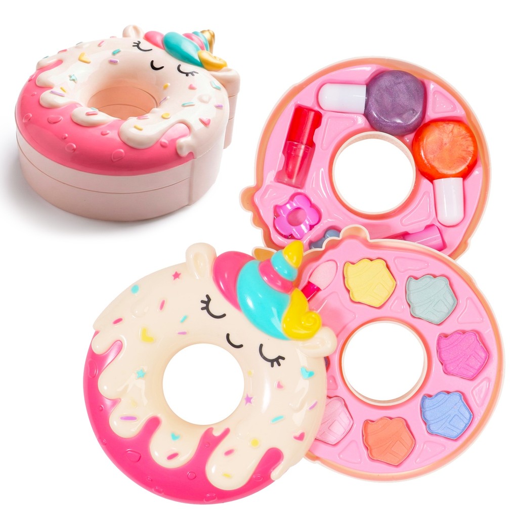 Donuts Estojo De Maquiagem Infantil Presente Para Meninas Com Sombra E Acessórios