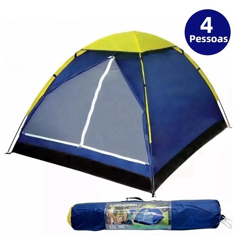 Barraca Camping de Acampamento Impermeável Praia Acampamento com Mosquiteiro para 2/4 Pessoas-Azul