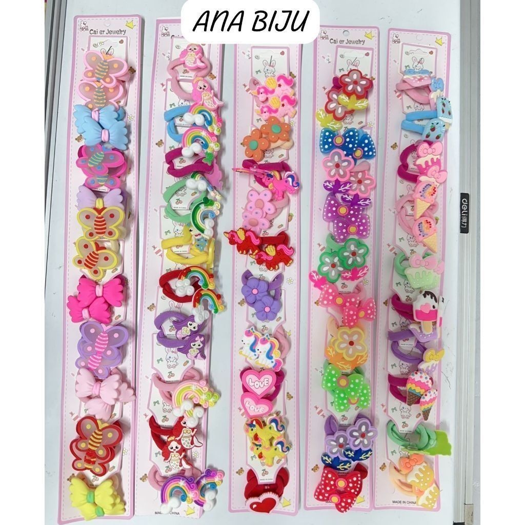 KIT 40 unidades de xuxinhas com Detalhes de Silicone Laço/Coroa/Unicornio/muitos Modelo Aleatorio