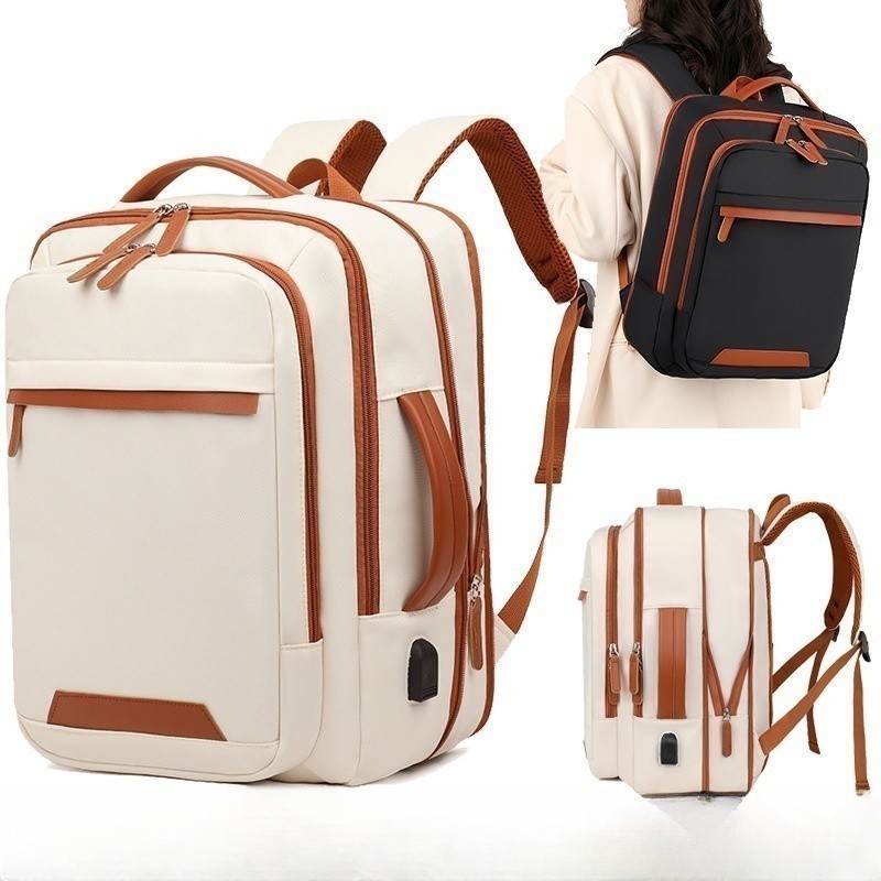 Mochila Unissex Expansível Impermeável Grande Capacidade Multifuncional Com Alças Ajustáveis Carregamento USB rajork