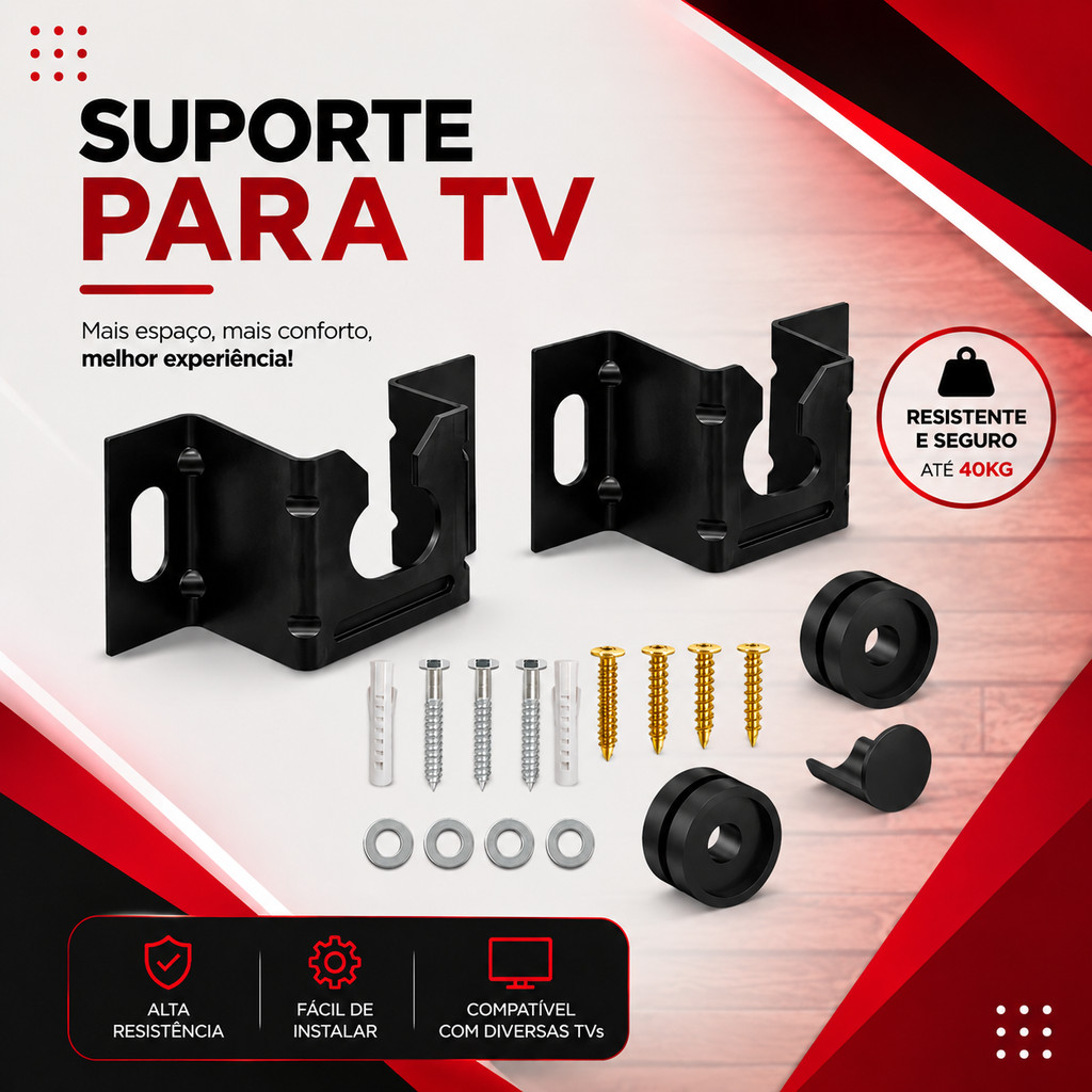 Suporte Universal Fixo Para Smart TV LED LCD 4K Parede Painel 10 24 32 43 50 55 60 75 90 Polegadas