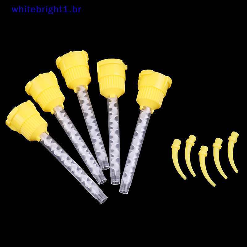 【 WT 】 50pcs Dicas De Mistura Intraoral Tubos Impressão Amarela Descartável [BR]