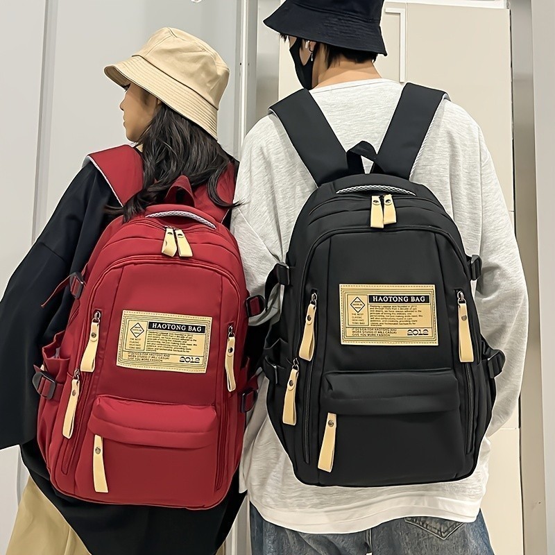 Mochila Feminina de Grande Capacidade Nylon Poliéster Forrada Alças Duplas com Fechamento em Zíper Vip Top
