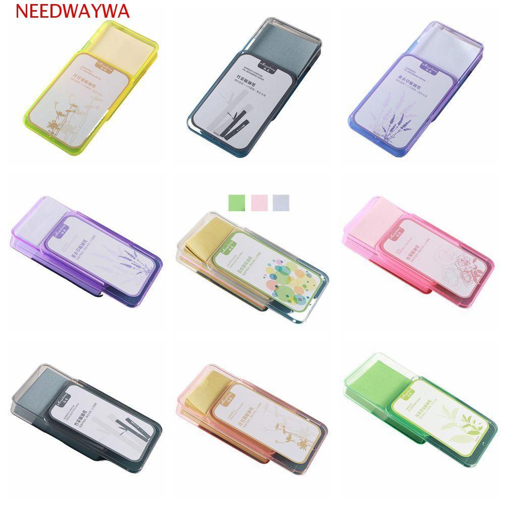 NEEDWAYWA 300 Pçs/Caixa Folha De Absorção De Controle De Óleo , Tampa Deslizante Perfumada Design Papel Absorvente Facia
