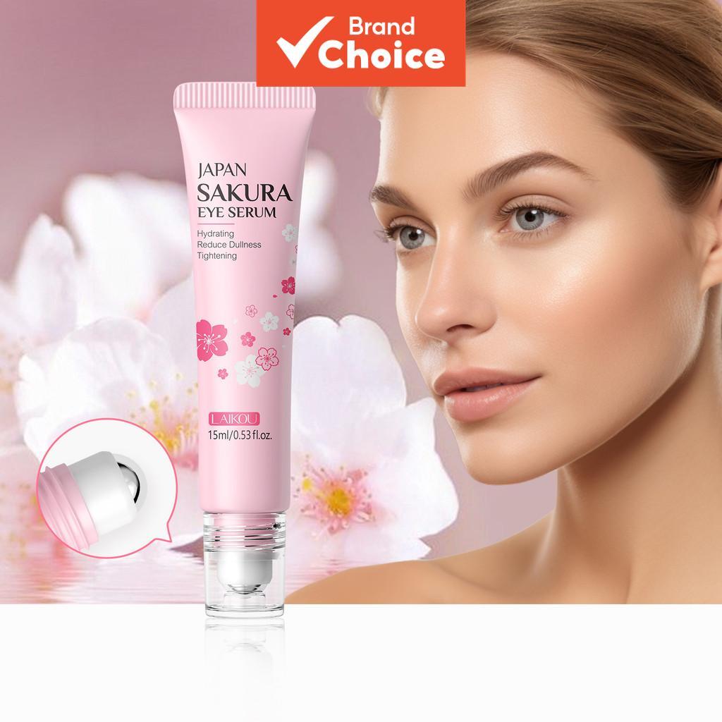  LAIKOU Japão Sérum para Olhos Sakura Remove Bolsas para Olhos Essência Fade Rugas Anti-Inchaço 15ml