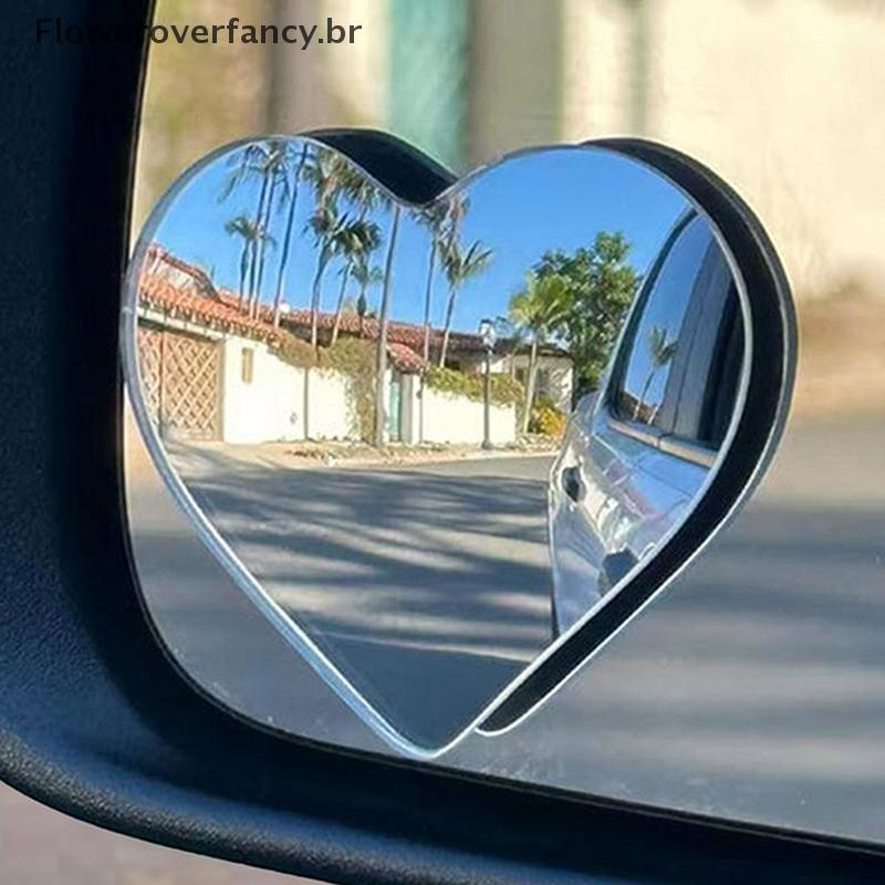 FFBR 1 Conjunto Bonito Forma De Coração Espelho Retrovisor Carro Pontos Cegos Auxiliar Acessórios Automóveis Para SUVs Q