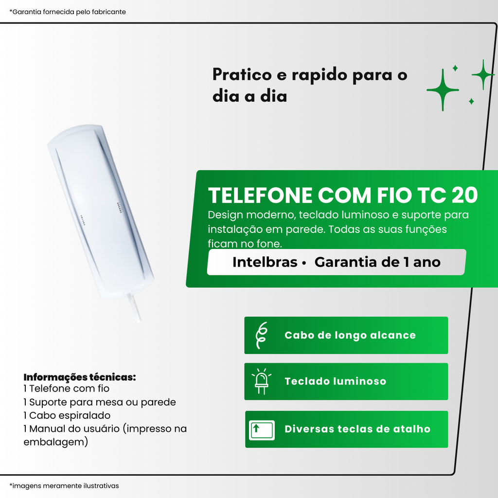 Telefone Com Fio Intelbras TC 20