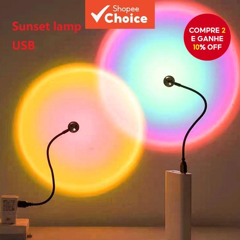 Pôr Do Sol Luz Da Sala internet USB Celebridade Cabeceira Tiro Nunca Define Fundo Ao Vivo Projeção Atmosfera De Fadas Lâ