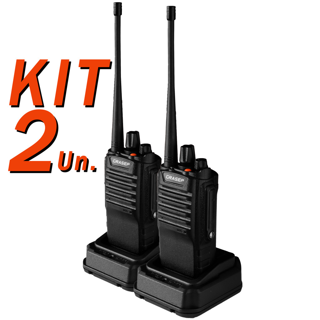 Kit 2 Rádio Comunicador Walk Talk 777s com 16 Canais Alcance de 6Km 2 Duas Pçs Grasep