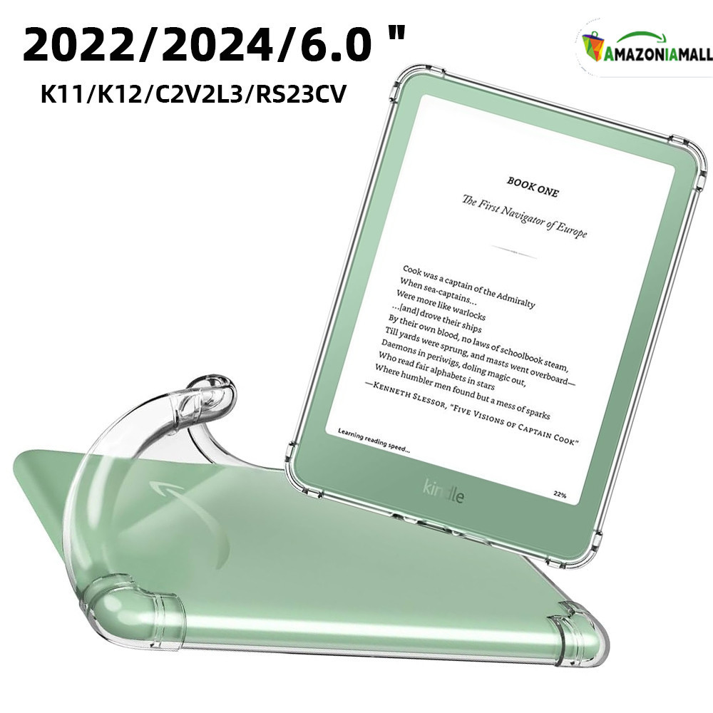 Capa de Silicone com Amortecimento Airbag para Kindle 2024, K12, 2022, K11, 6.0" - Modelo Transparente