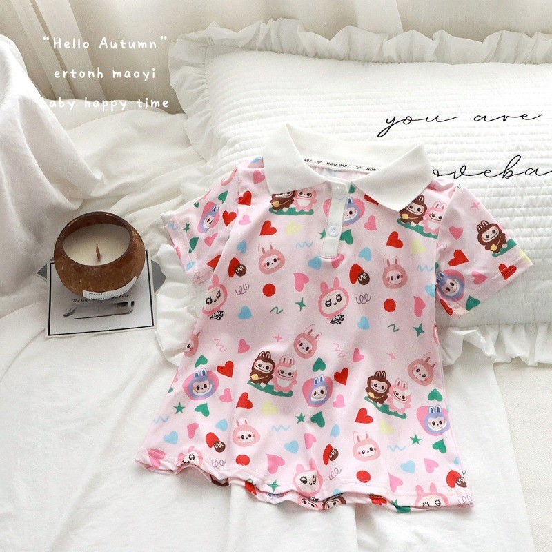 Vestido Coreano Para Meninas , Roupas Infantis , Manga Curta , POLO Crianças , Estudantes De Princesa