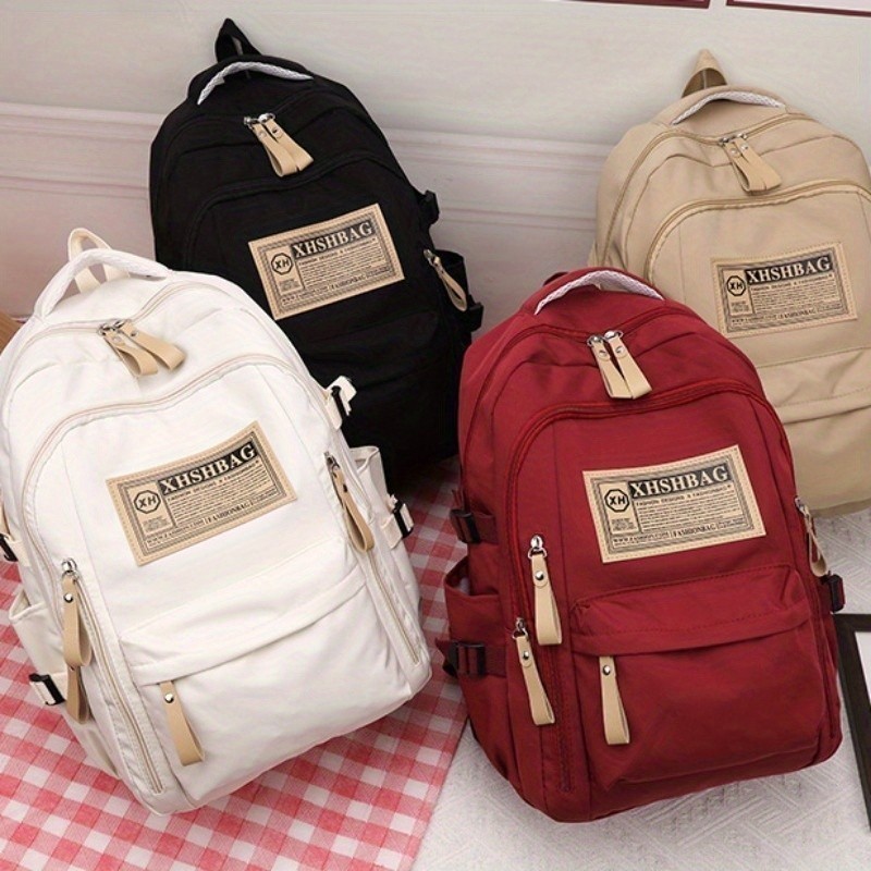 Mochila Feminina De Grande Capacidade Nylon Poliéster Forrada Alças Duplas Com Fechamento Em Zíper Jz