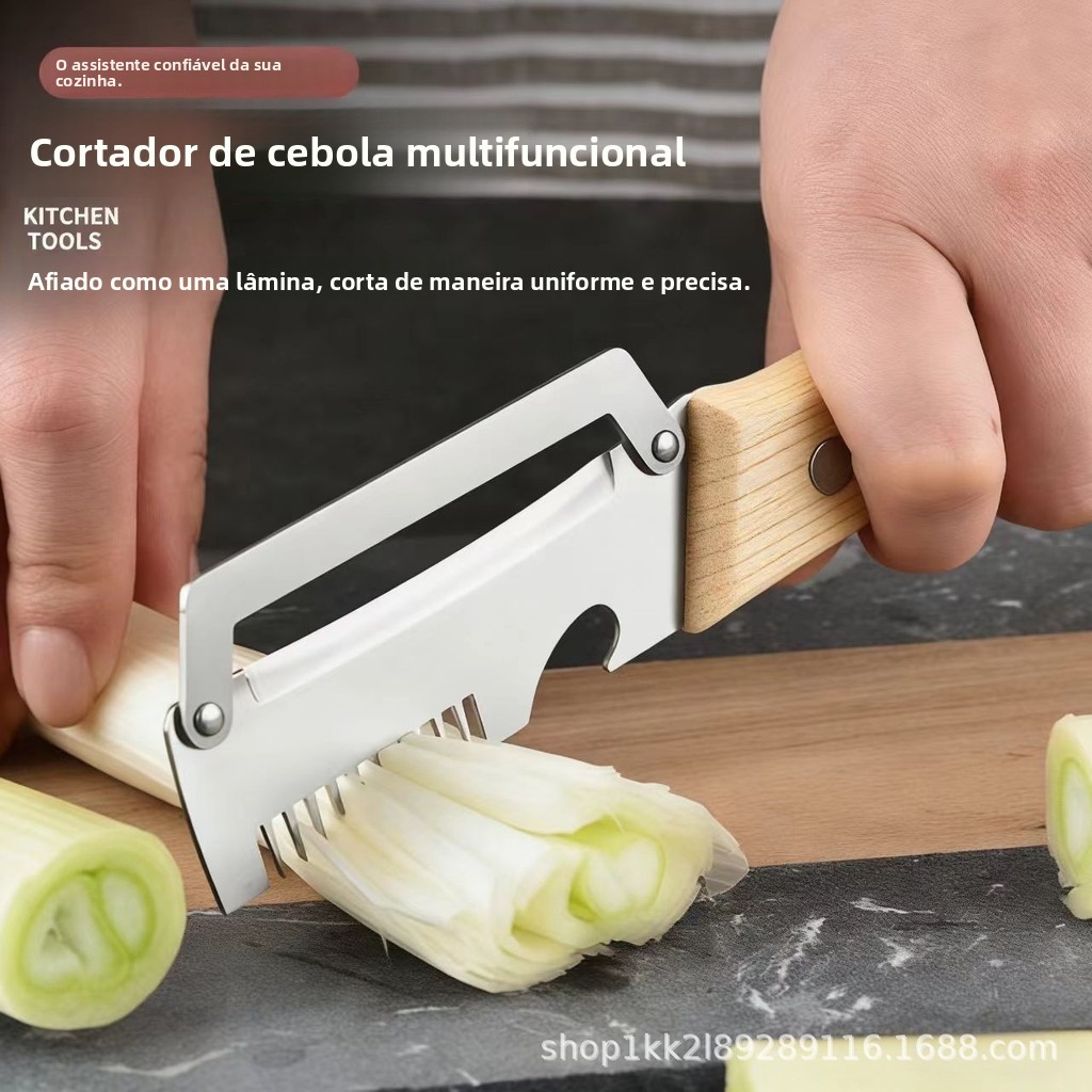 Faca Multifuncional para Descascar e Fatiar para Cozinha, Descascador de Batatas, Fatiador de Cebolinha para Uso Domésti