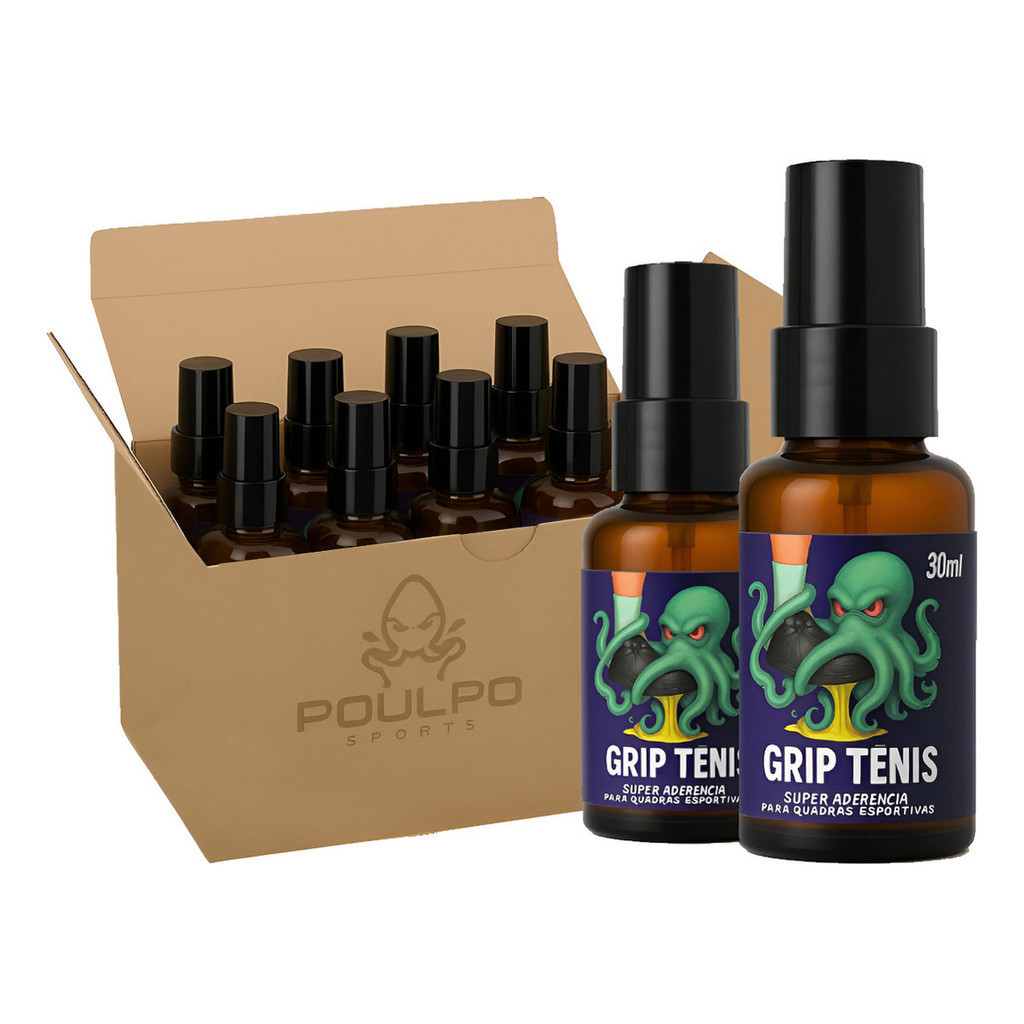Kit 5 Spray 30ml Grip Tênis Grude Total Chuteira Salão Futebol Futsal Quadra Madeira