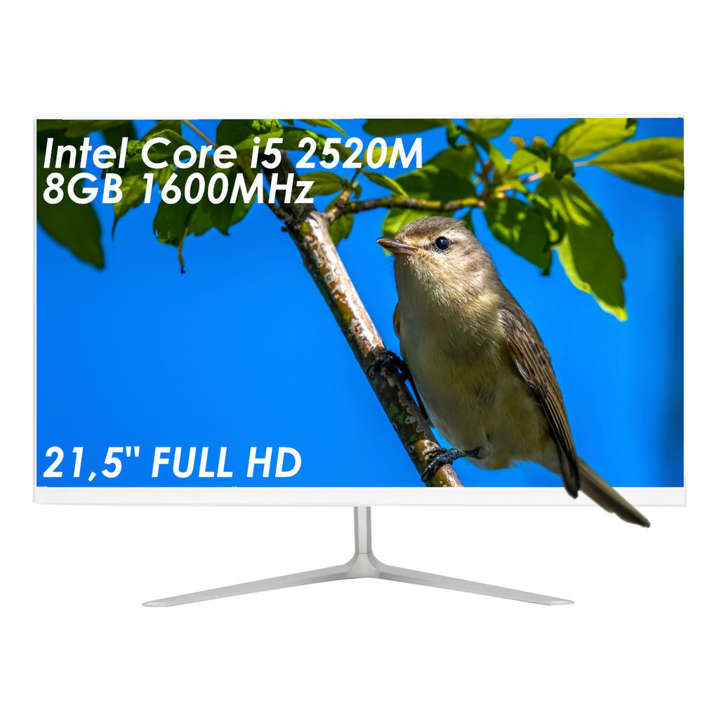 Computador All In One I5 2520M Tela 21.5" 8GB RAM 512SSD 1080 Full HD Bluetooth Wi-Fi Som Integrado HDMI VGA USB
