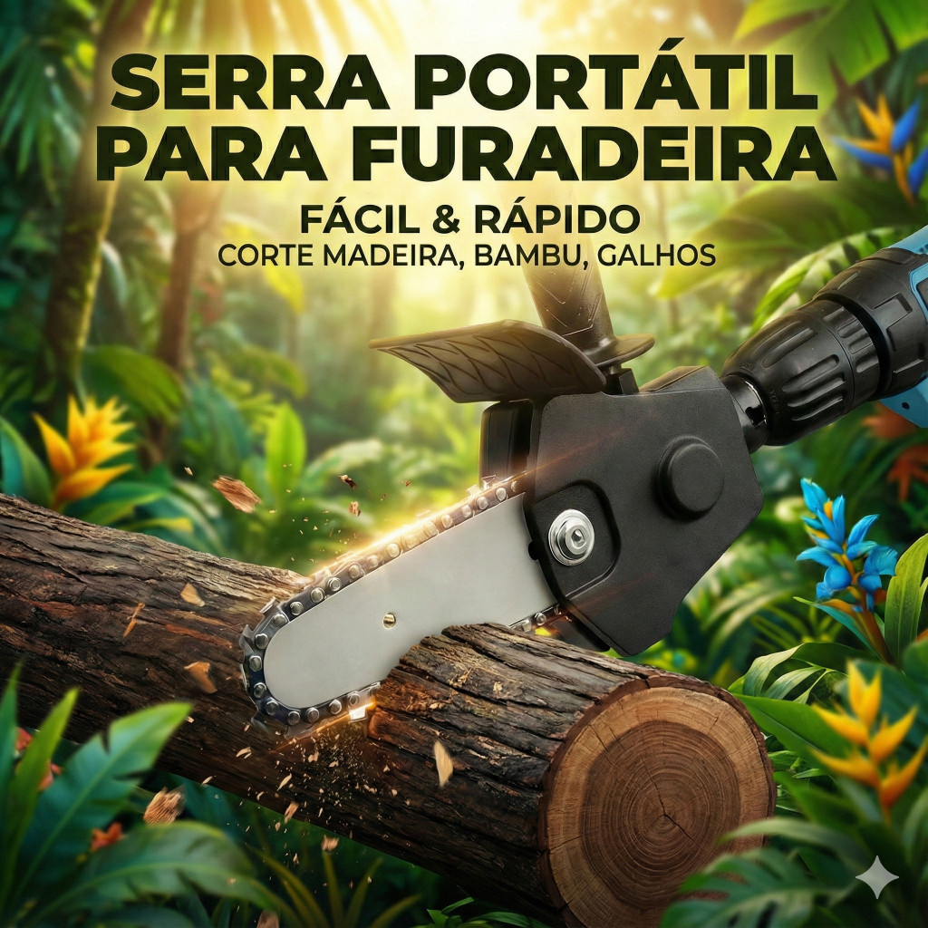Adaptador de Motosserra Portátil 4″ para Furadeira e Parafusadeira