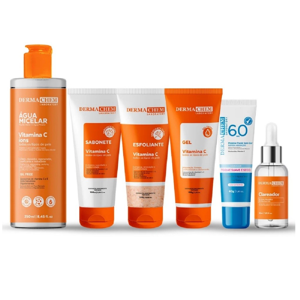 Kit Skin Care Dermachem Cuidado Facial com Vitamina C e Clareador