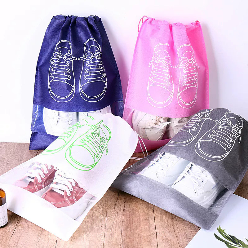 10 Unidades Saco De Armazenamento De Sapatos Sapato Não Tecido Artefato De Viagem De Negócios Capa Transparente