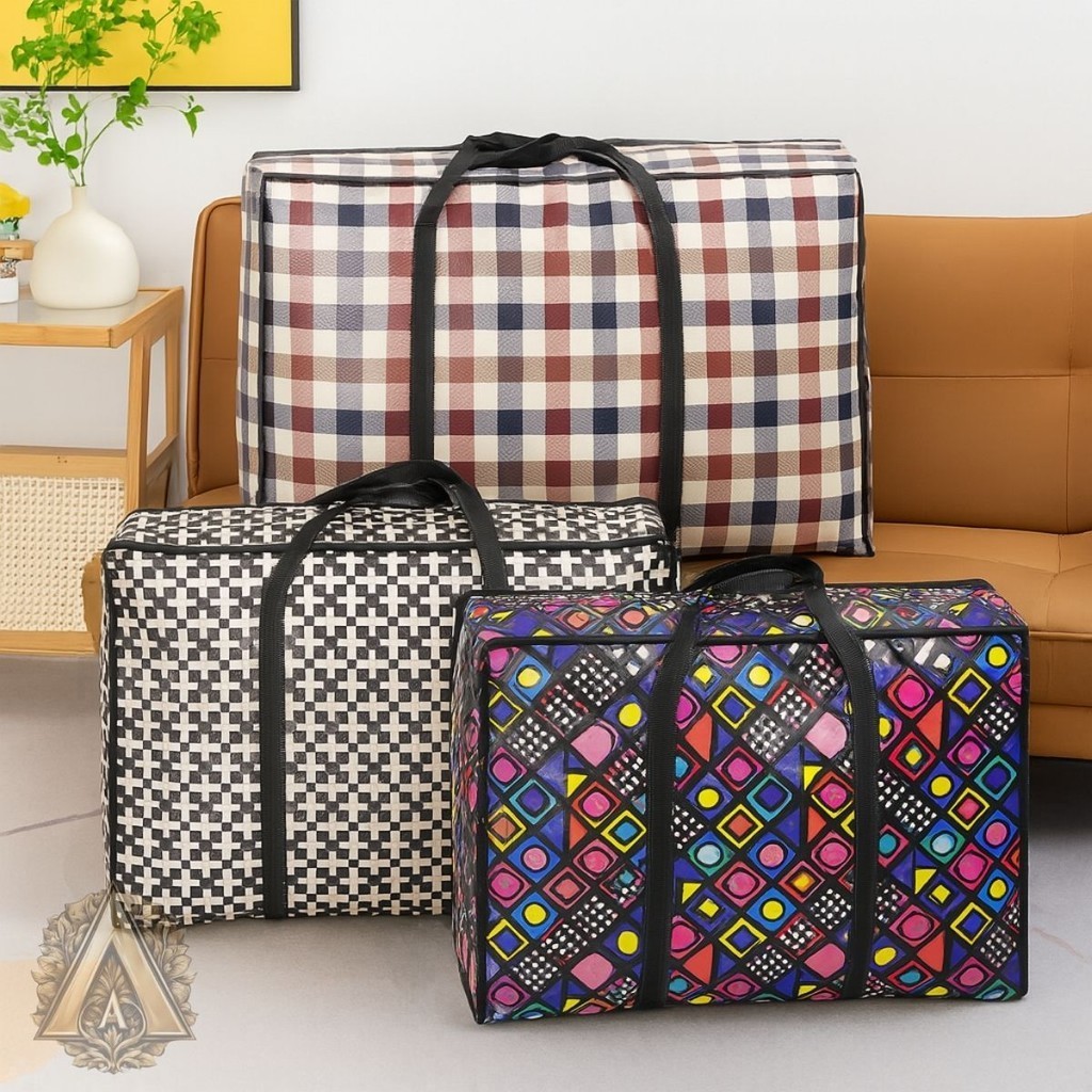 Sacolão Bolsa com Zíper – Sacolas Grandes Impermeáveis para Viagens e Compras