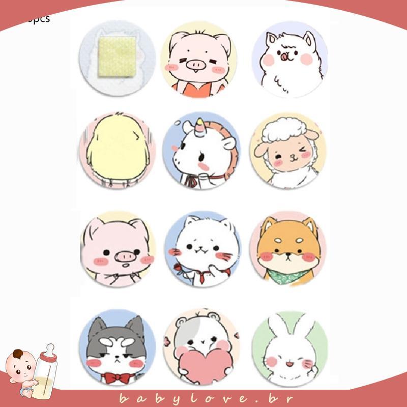 BABYLOVE 120 Peças De Desenhos Animados Primeiros Socorros À Prova D'água Redondos Bandagens Fofas Para Crianças Respirá