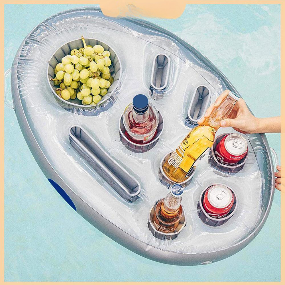 Bandeja Flutuante Para Bebidas Na Piscina-Acessório Portátil Festa Lanche De [dailyspot.br]