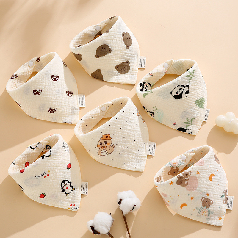 Kit C/3 Babador Bandana de Bebê 100% Algodão 23cm x 18cm - Sortidas ANJIN.B