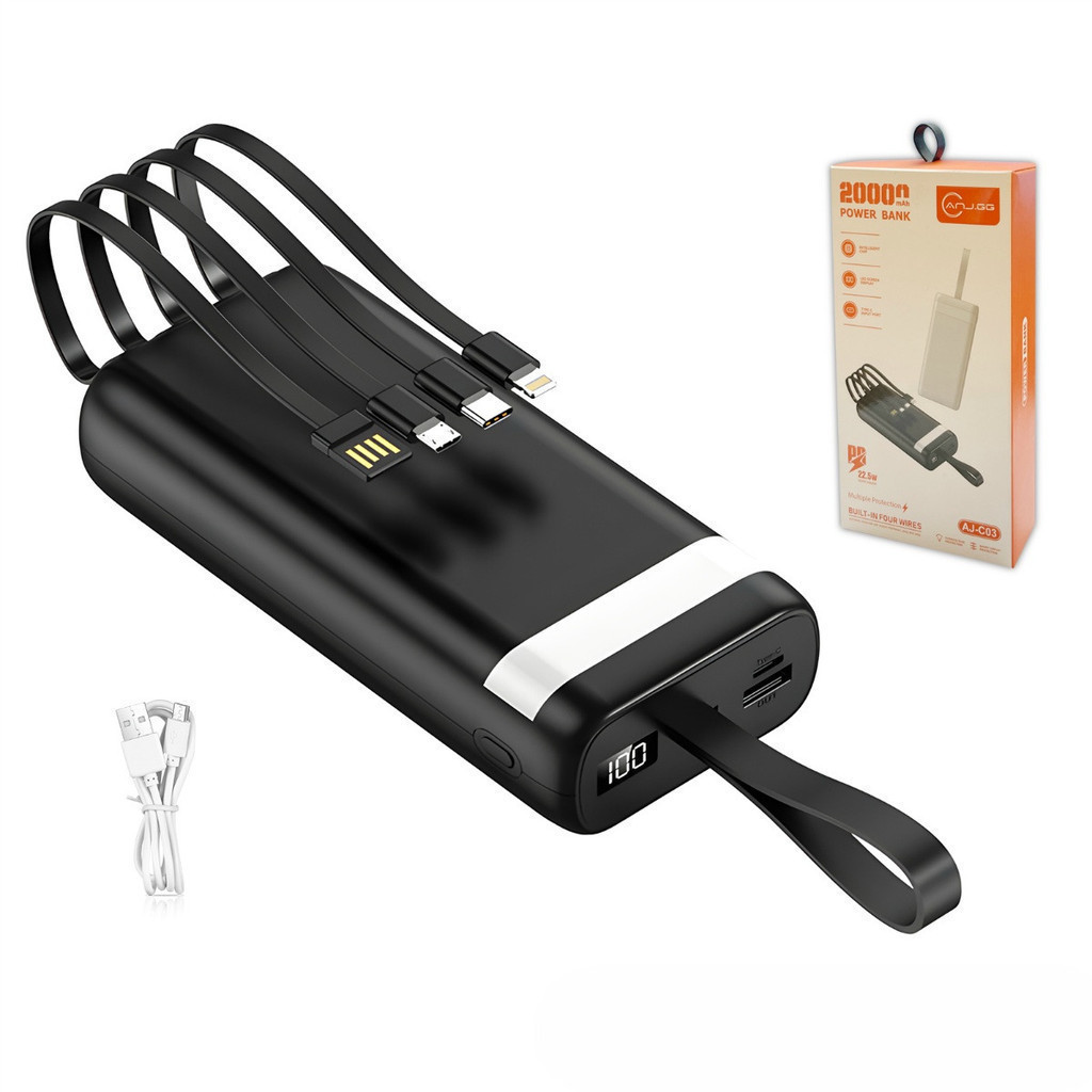 Power Bank Universal de 20.000mAh Carregador Portátil para Android e iOS, Inclui Lanterna Integrada