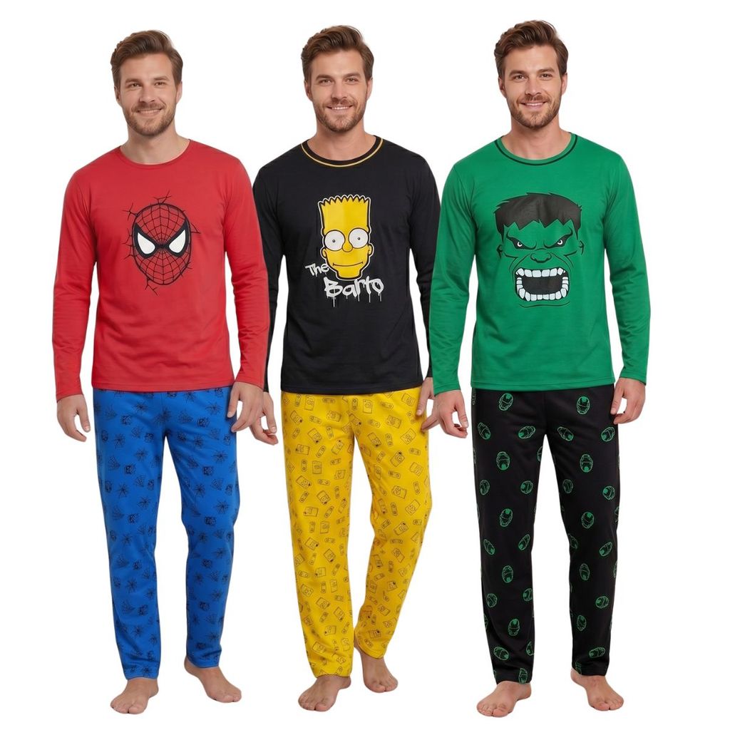 Pijama Masculino Adulto Personagem / Manga Longa / Roupa de Dormir /