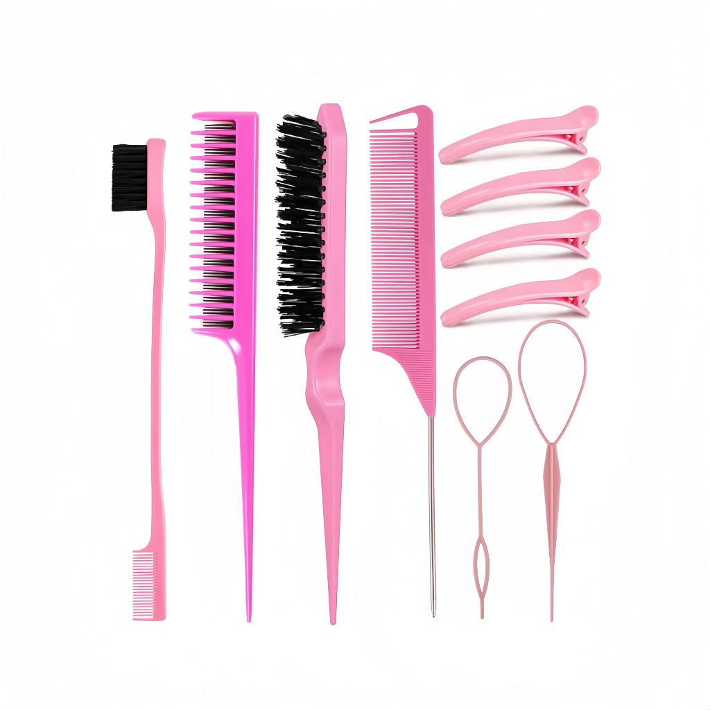 Kit Pente De 10/8/3 Peças Com Ferramenta De Trança E Clipe De Bico De Pato Estilo/Escova De Cabelo