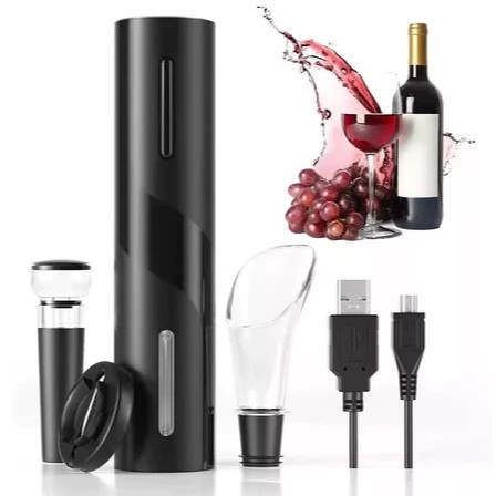 Kit Abridor Saca Rolhas a Recarregável  COM Usb Garrafa De Vinho Automático