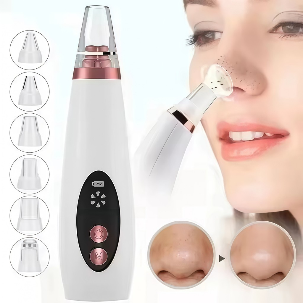 Removedor de Cravos Elétrico Portátil Limpeza Facial a Vácuo Com Ponteiras
