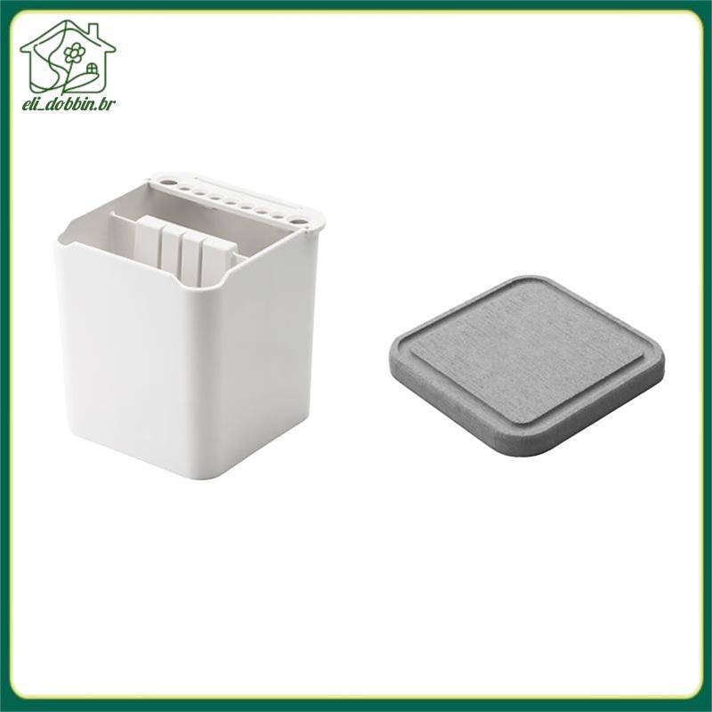 [eli_dobbin.br] Pote De Limpeza De Escova Com Almofada Absorvente Para Escovas De Modelagem DIY