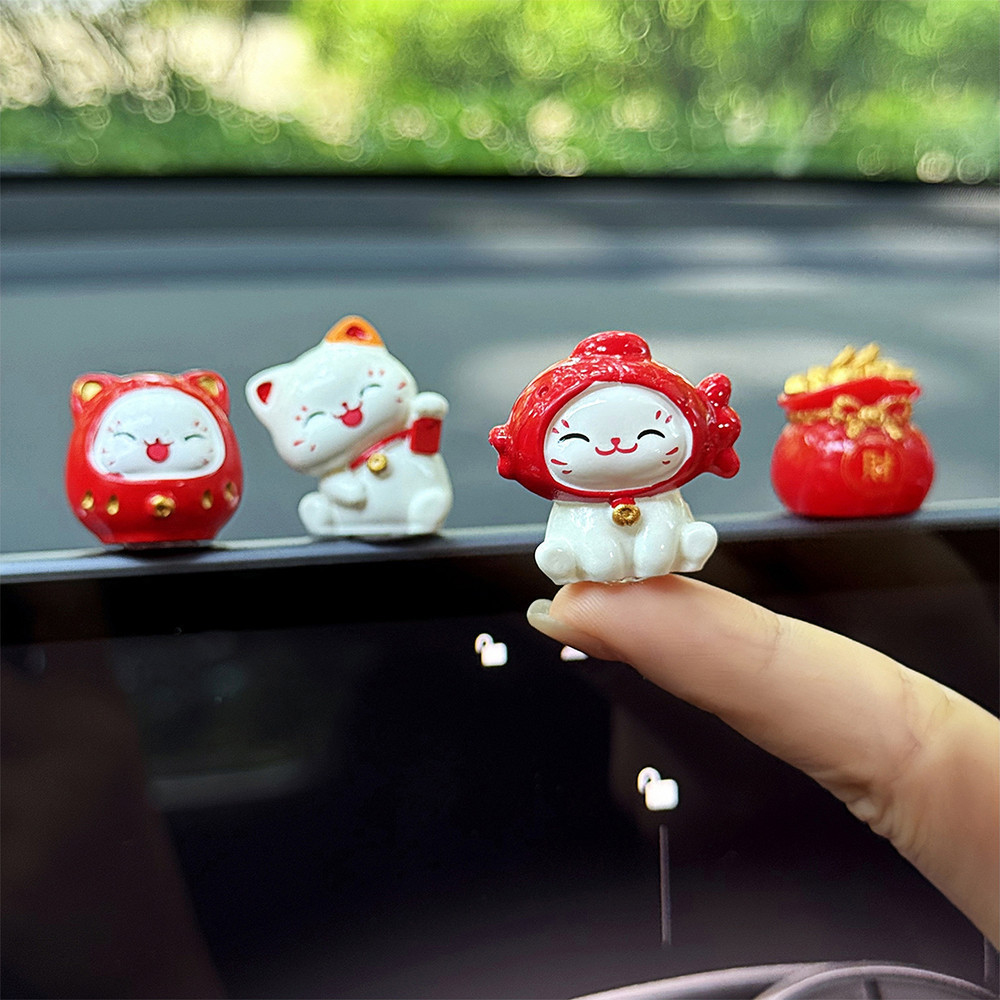 6 Pçs Gato Da Sorte Ornamentos Bonitos Maneki Neko Boneca Mesa Decorações Para Casa Carro DIY Decoração Brinquedo