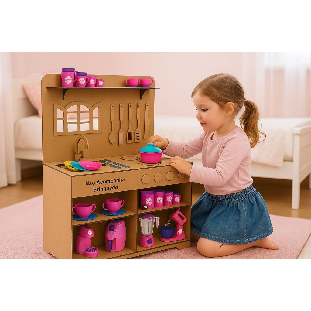 Kit Cozinha Infantil Charme Grande De Brinquedo Criança