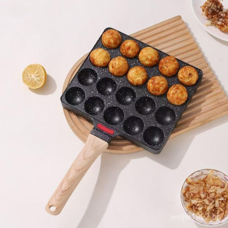 (WTED) Takoyaki Pan Mold Maker Frigideira Liga De Alumínio Antiaderente Assadeira Adequado Para Polvo Panqueca Ca