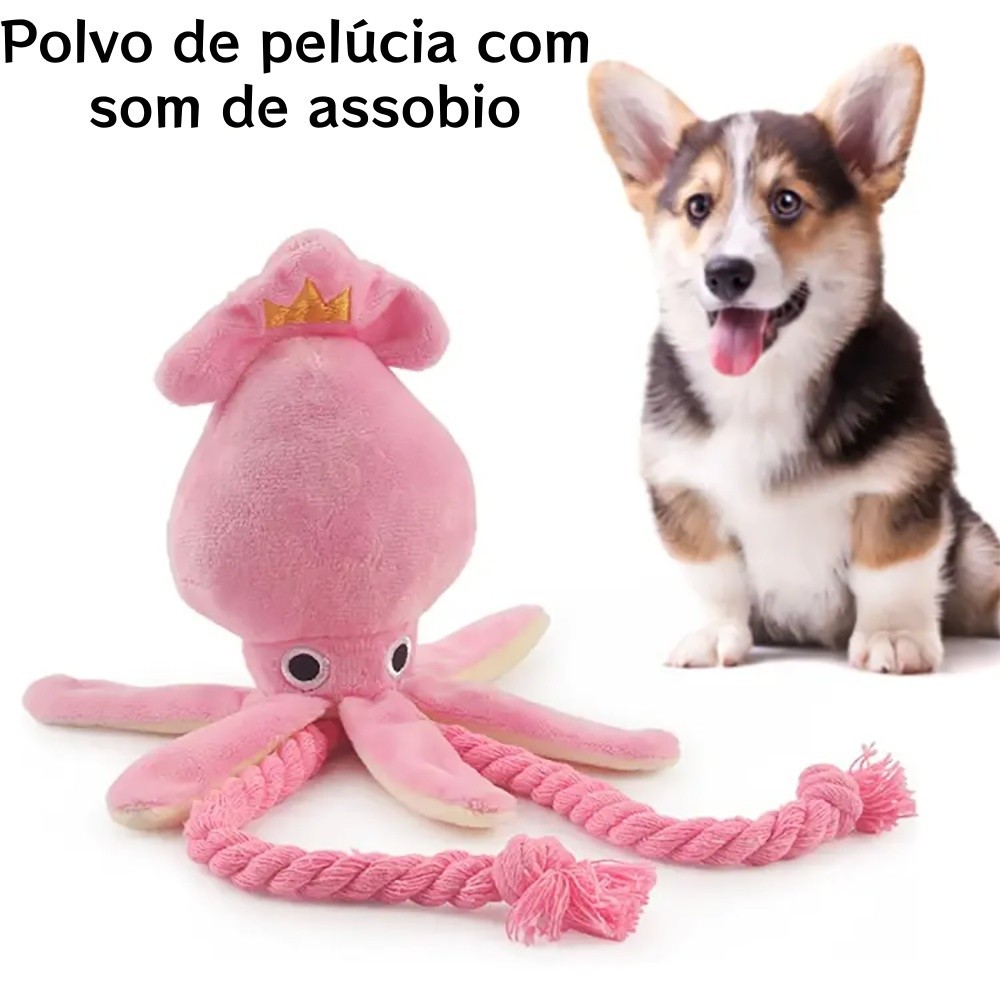 Brinquedo de pelúcia para animais de estimação com apito e corda de algodão, resistente à dentição e mordidas.