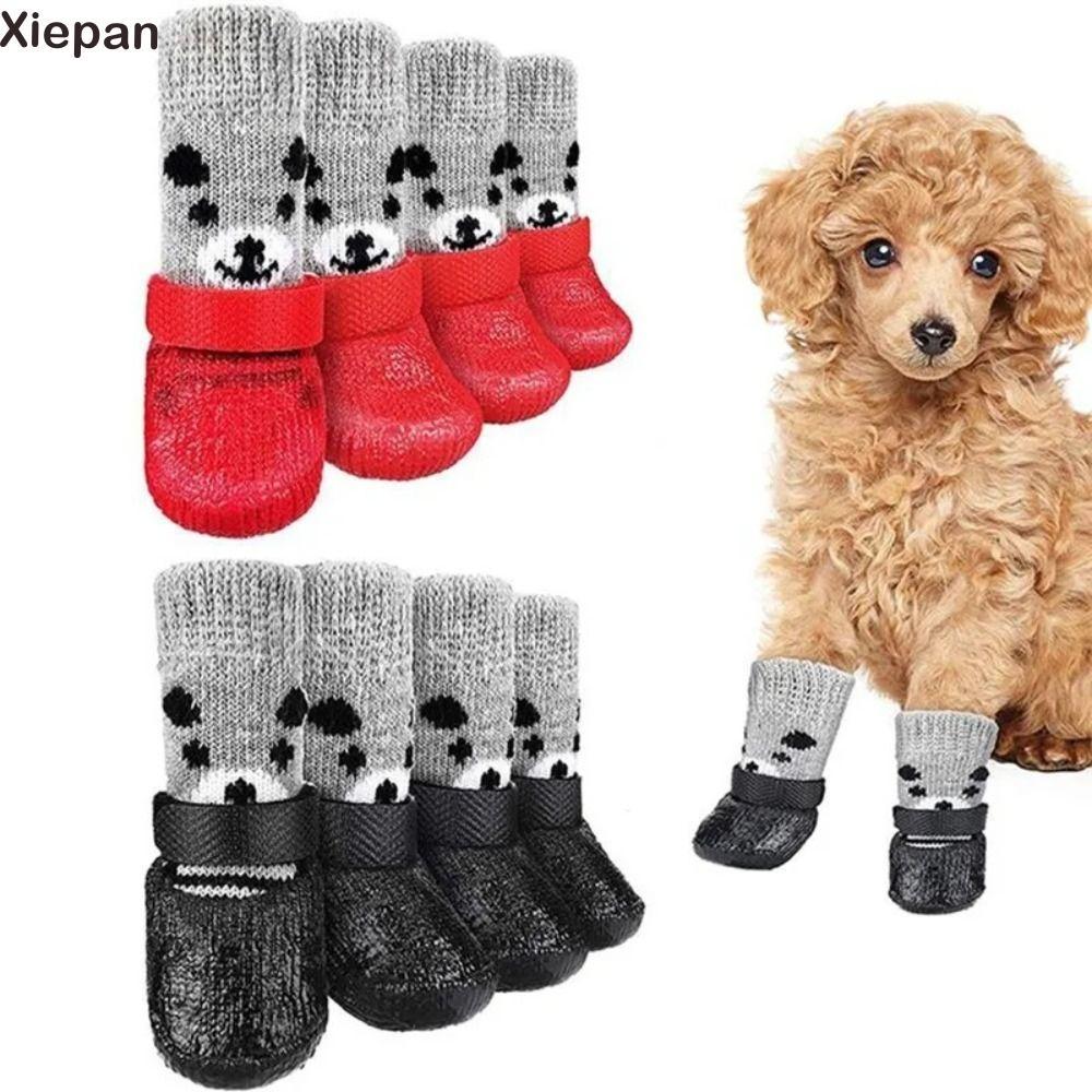 XIEPANGO Meias De Borracha Para Cães E Gatos , Antiderrapantes Com Cordão Ajustável , Botas Animais De Estimação , Supri