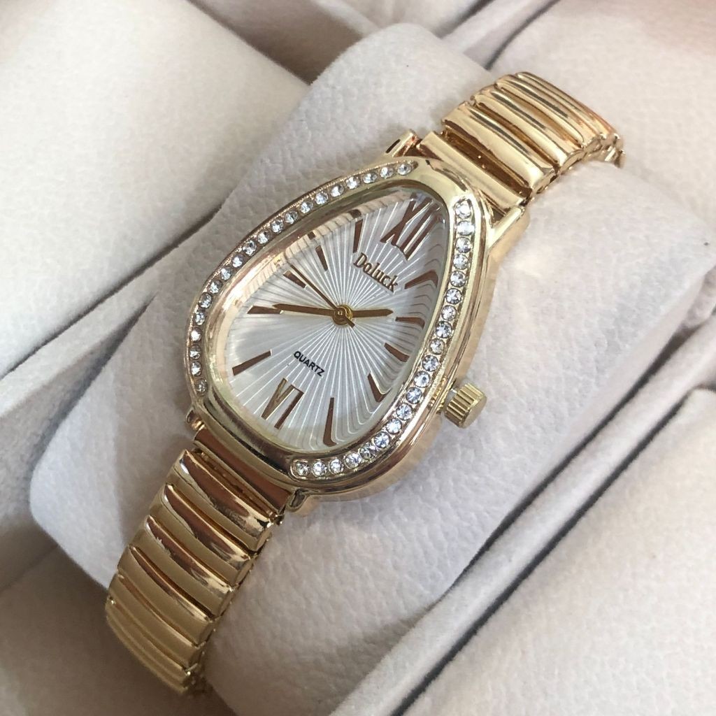 Relógio de Pulso Feminino  Pulseira Elástica Analógico Prata Rosas de ouro